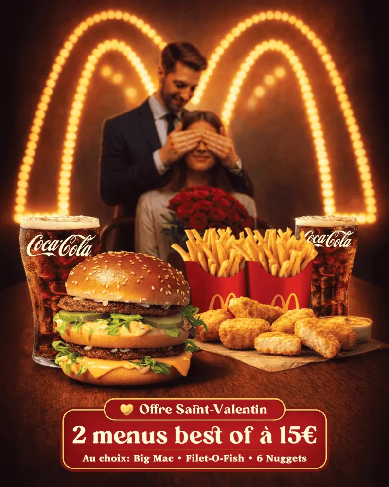 McDonald's Levallois-Perret Saint-Valentin campaign visual