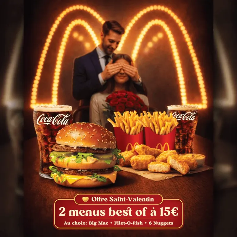 Saint-Valentin offer visual: two best-of menus for 15 euros