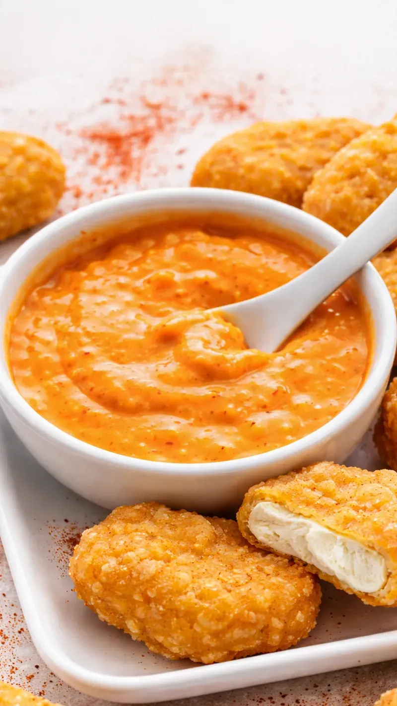 Smoky Ranch sauce with chicken nuggets, vertical story format